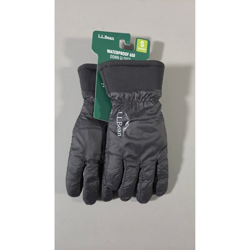 L.L. Bean Waterproof 650 Down‎ Gloves Womens S Black Winter Insulated Ripstop